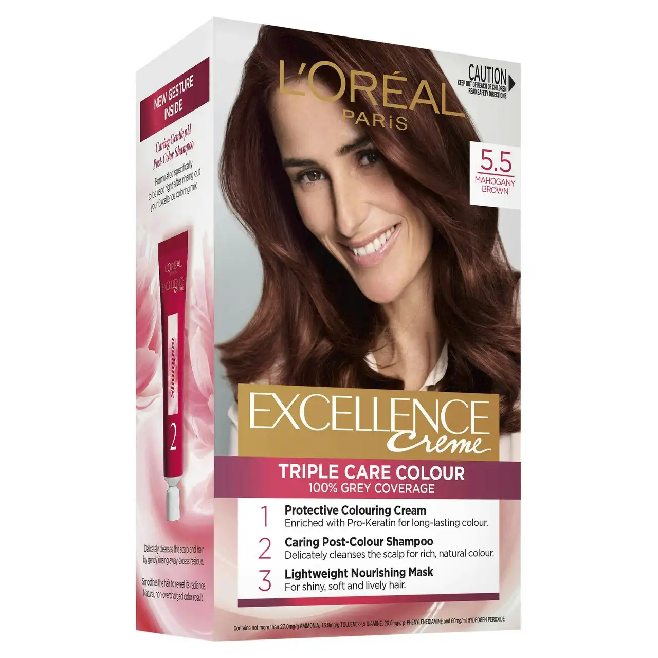 L'Oreal Paris Excellence Creme Permanent Hair Colour - 5.5 Mahogany Brown