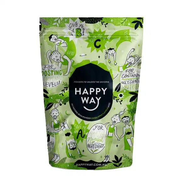 Happy Way All Natural BCAA Powder Green Apple Flavour 300g