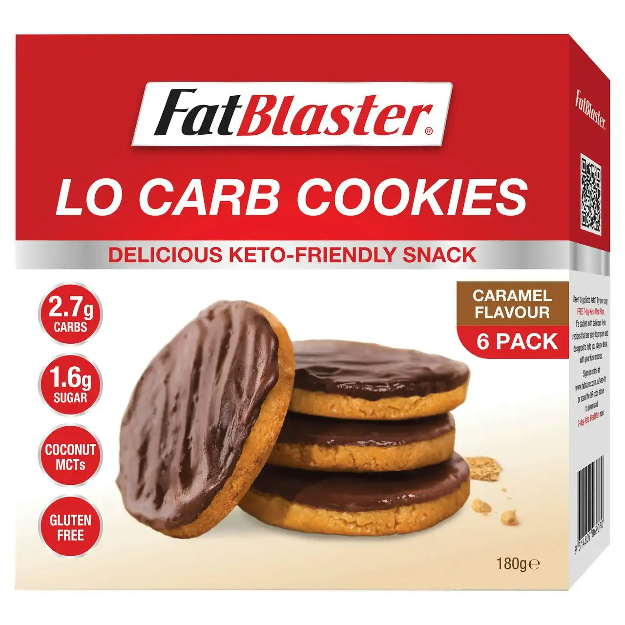 FatBlaster Lo Carb Cookie Caramel Flavour 6 x 30g Pack