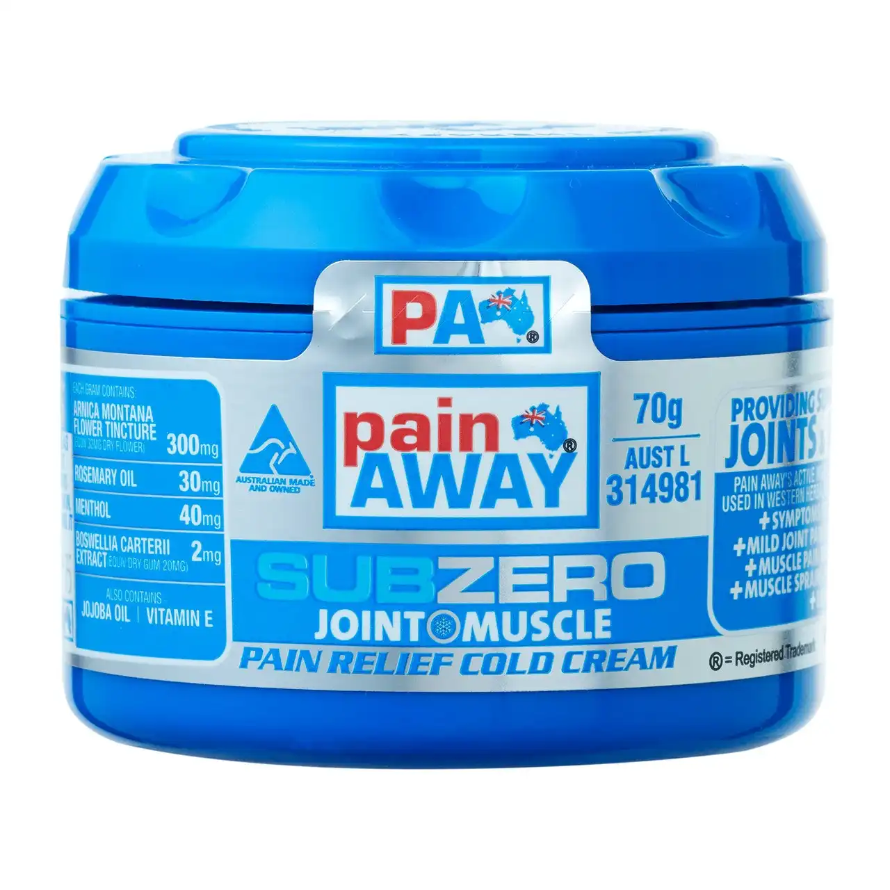 Pain Away Subzero Joint Muscle Pain Relief Cold Cream 70g