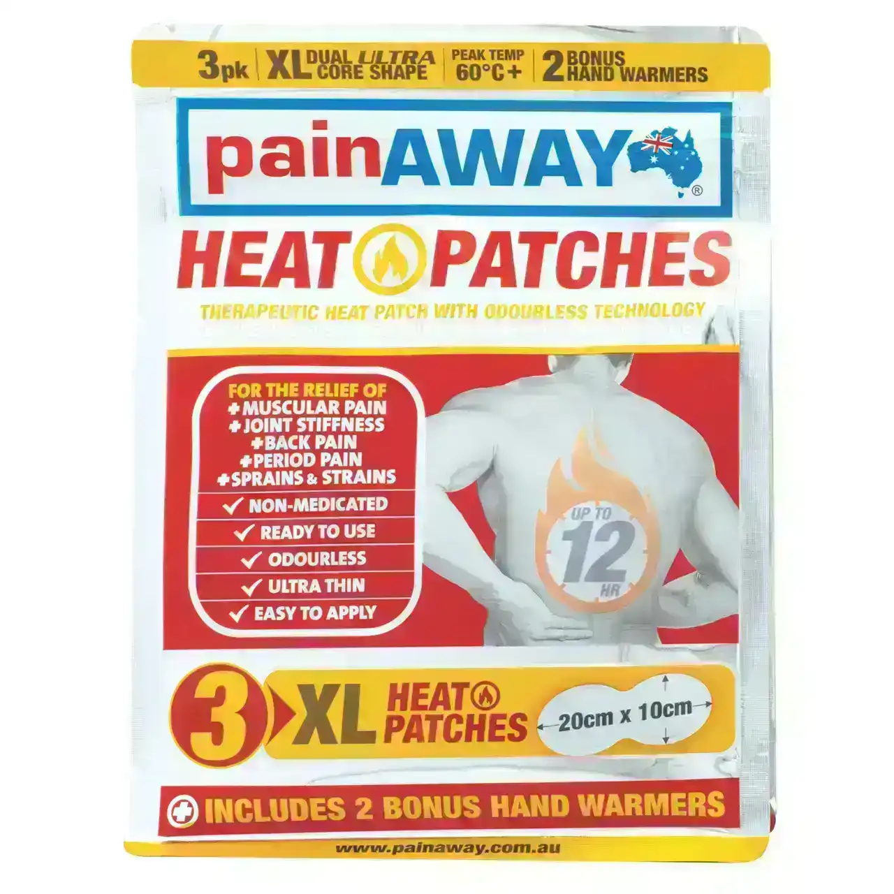 Pain Away XL Heat Patches 3 Pack