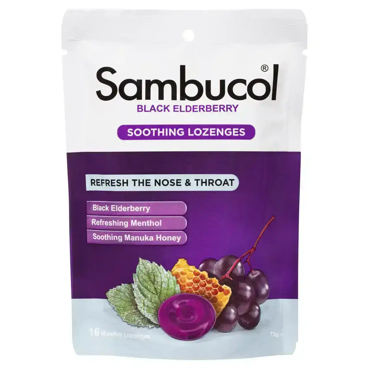 Sambucol Soothing Relief Nose &amp; Throat Lozenge 16 Pack