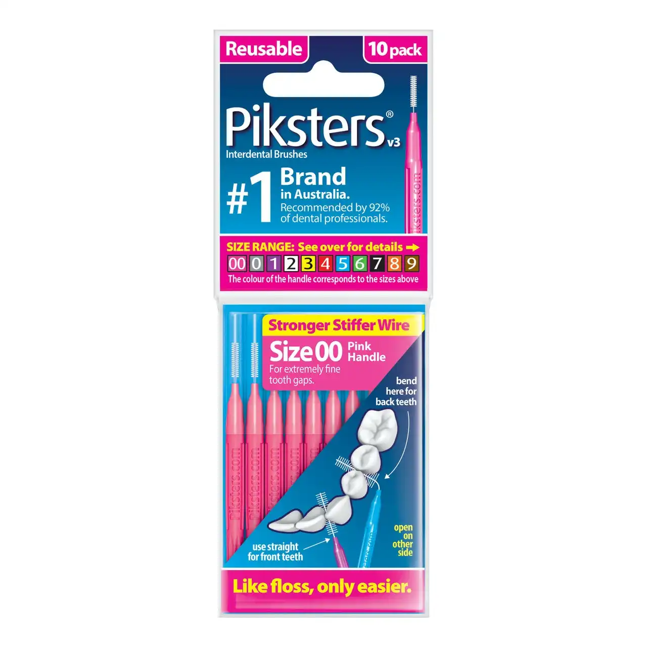 Piksters(R) Interdental Brushes Pink Size 00 10pk