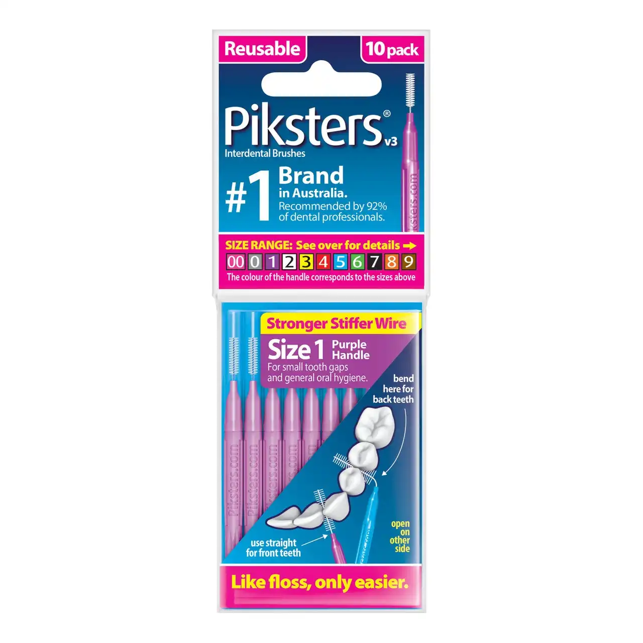 Piksters(R) Interdental Brushes Purple Size 1 10pk