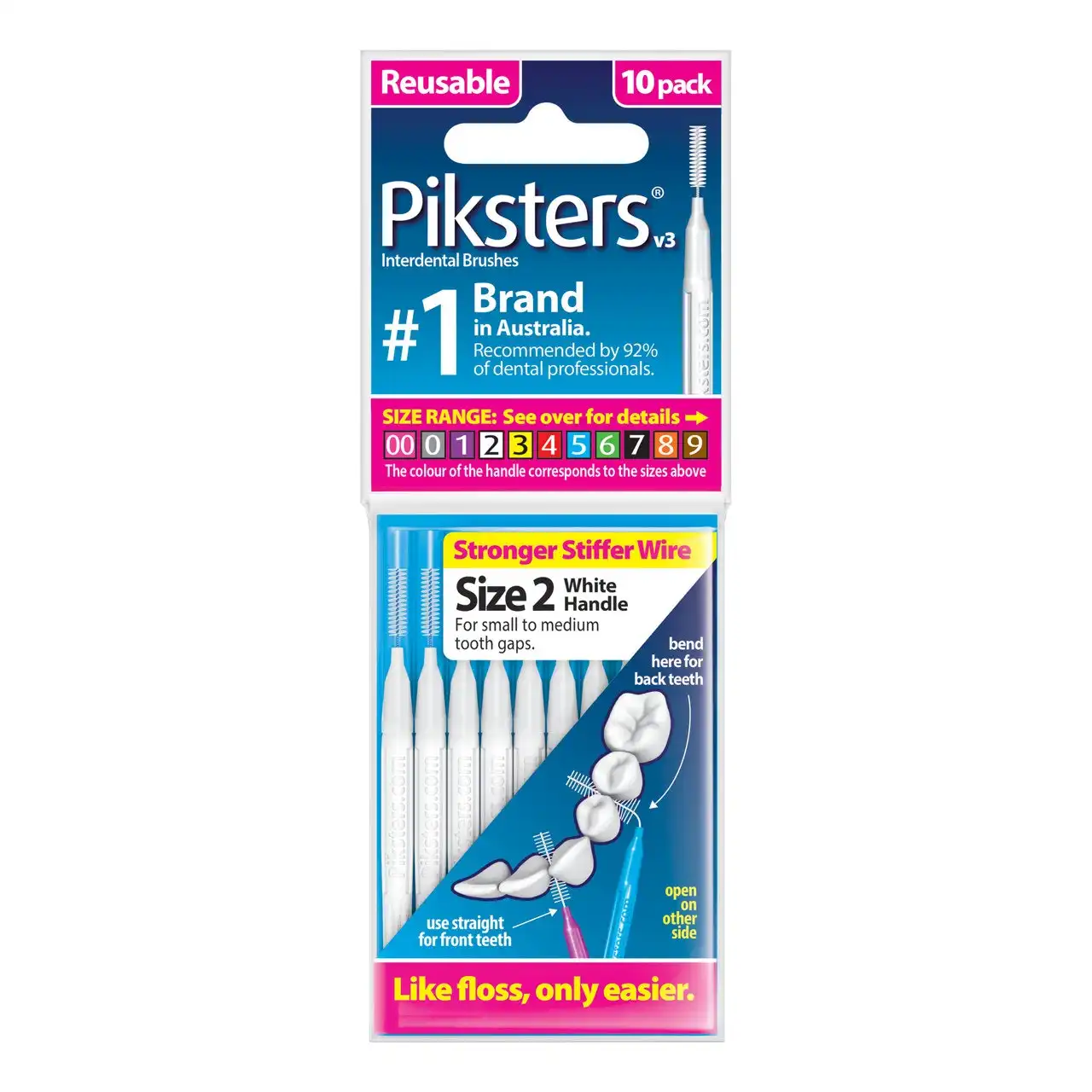 Piksters(R) Interdental Brushes White Size 2 10pk