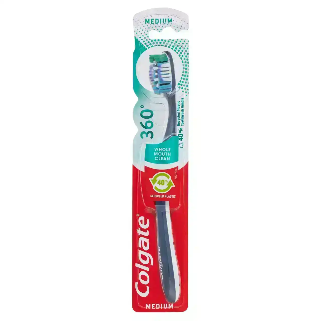 Colgate 360o Whole Mouth Clean Manual Toothbrush, 1 Pack, Medium Bristles