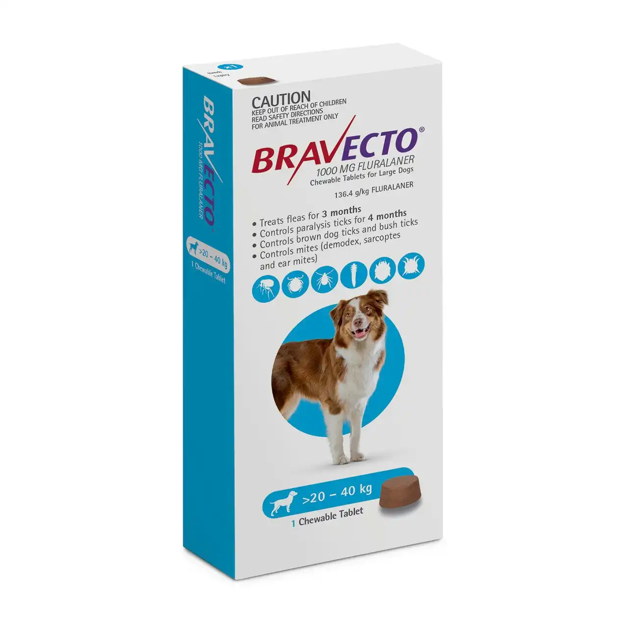 Bravecto For Large Dogs 20-40kgs (1 Single Chew)