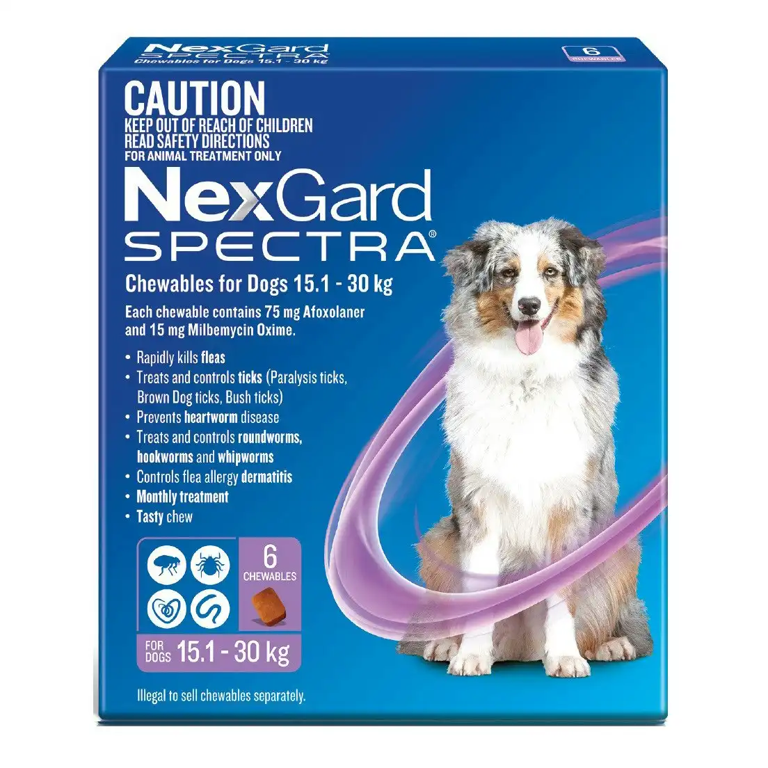 Nexgard Spectra Chewables For Dogs 15.1 - 30kg 6 Pack