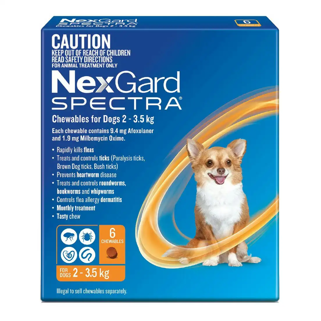 Nexgard Spectra Chewables For Dogs 2 - 3.5kg 6 Pack