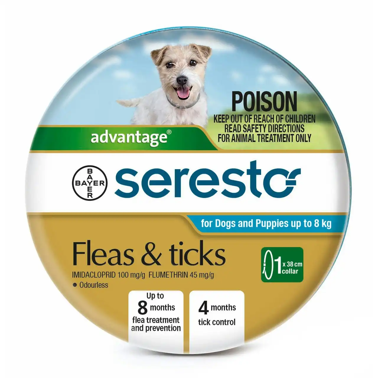 Seresto(TM) Flea & Tick Collar for Dogs And Puppies Up To 8kg - 1 Pack