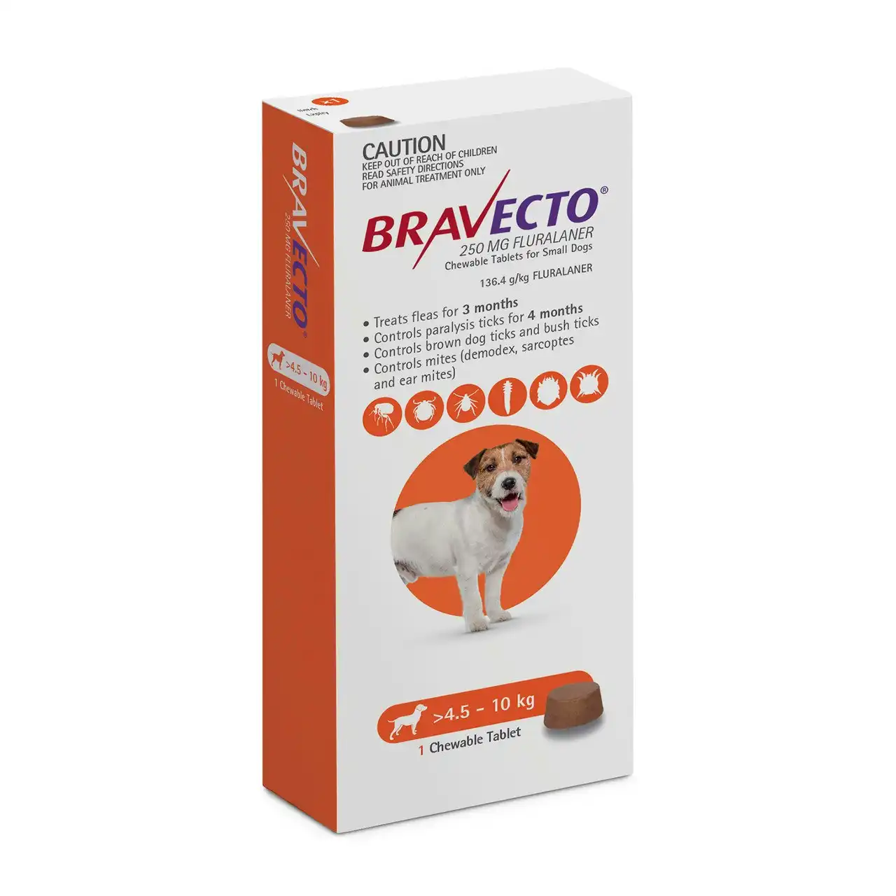 Bravecto For Small Dogs 4.5 - 10kgs (1 Single Chew)