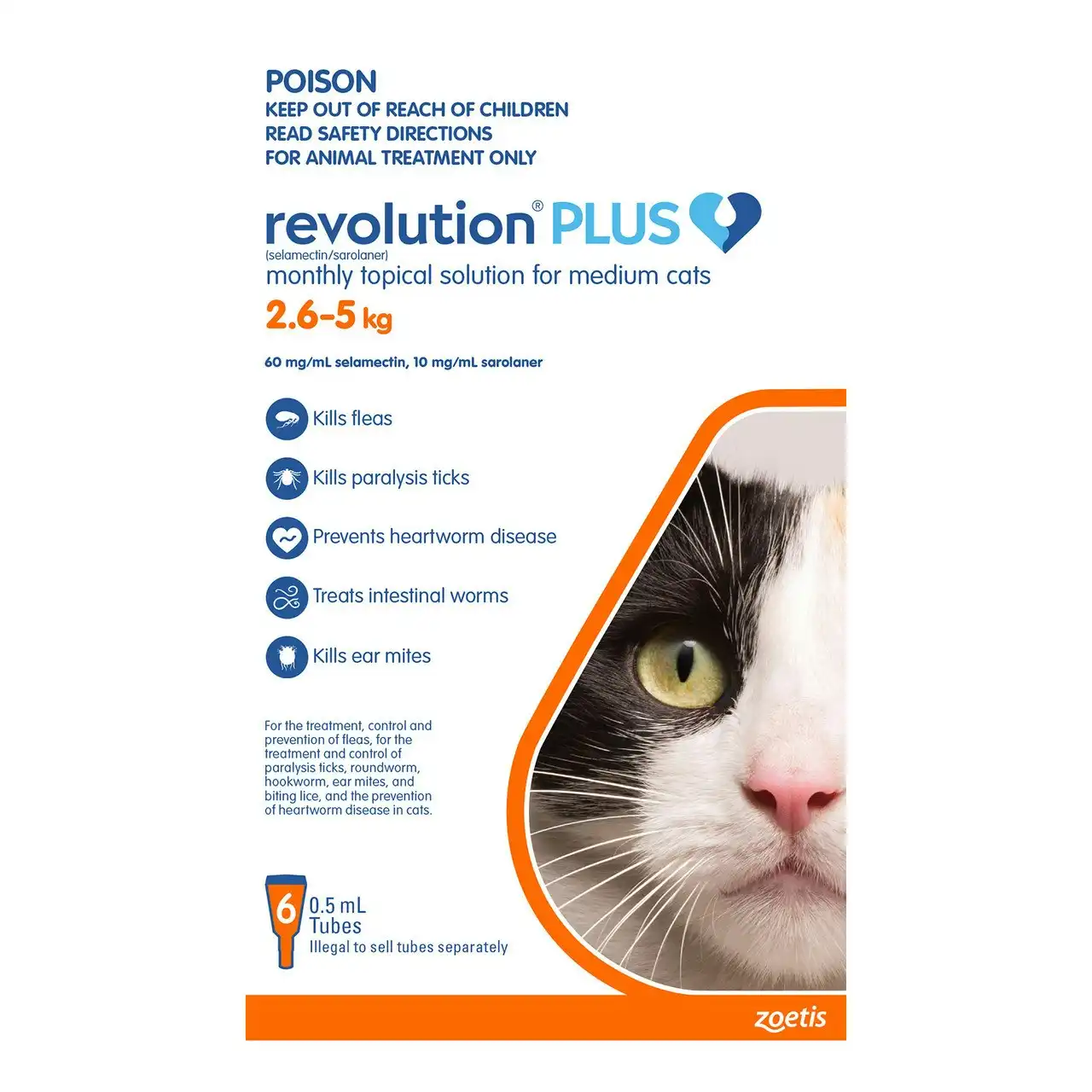 Revolution Plus For Medium Cats 2.5-5kg 6 Pack