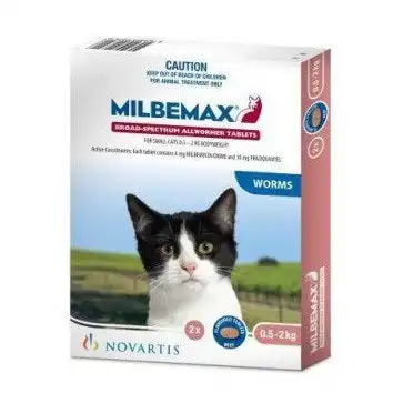 Milbemax(TM) Allwormer Tablet for Small Cats 0.5 - 2kg - 2 Pack