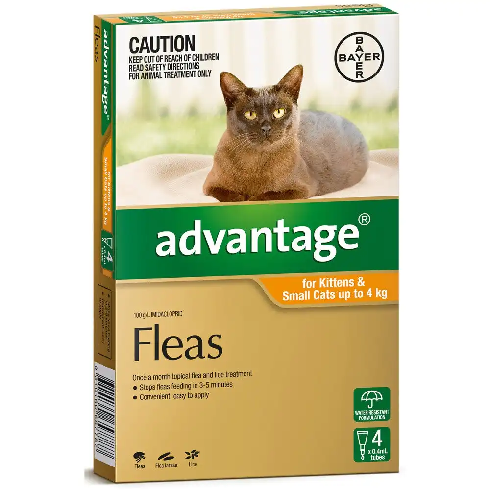 Advantage(TM) Fleas for Kittens & Small Cats Up To 4kg - 4 Pack