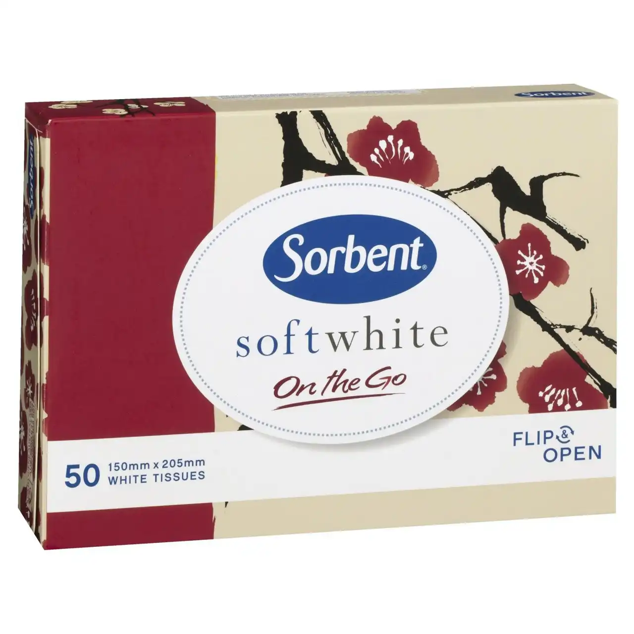 Sorbent Soft White On The Go Tissues 50