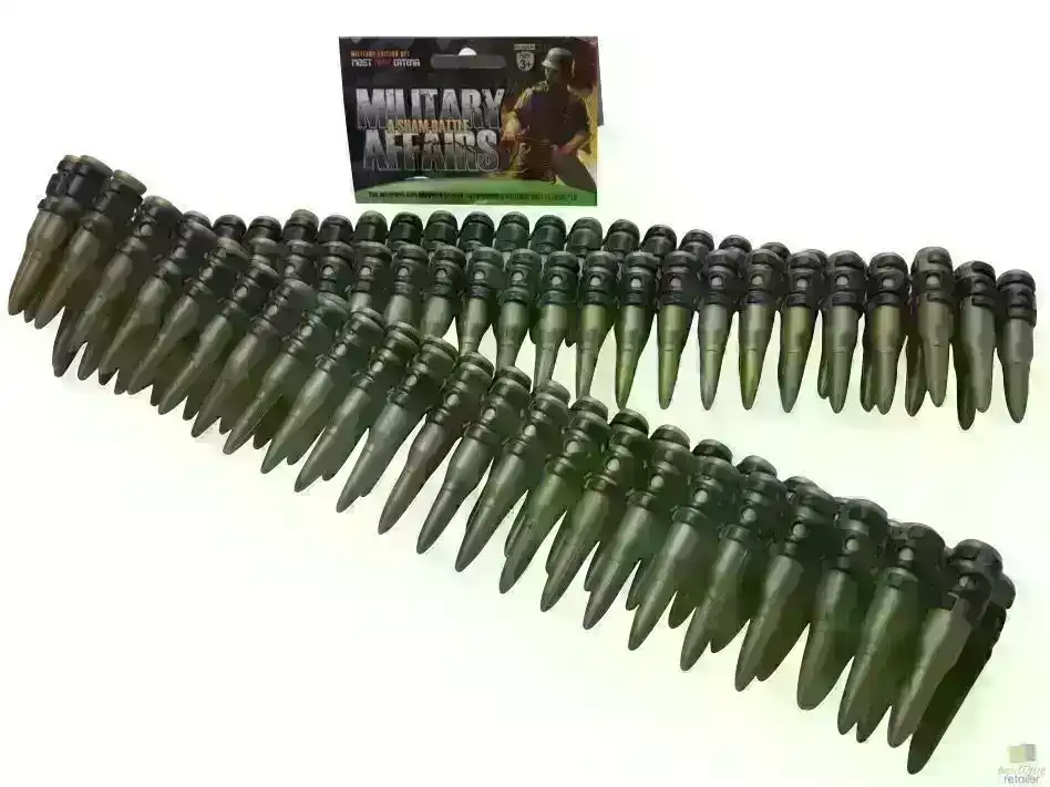 BULLET BELT Plastic Bandolier Costume Party Commando Army Gangster Soldier Ammo Cowboy