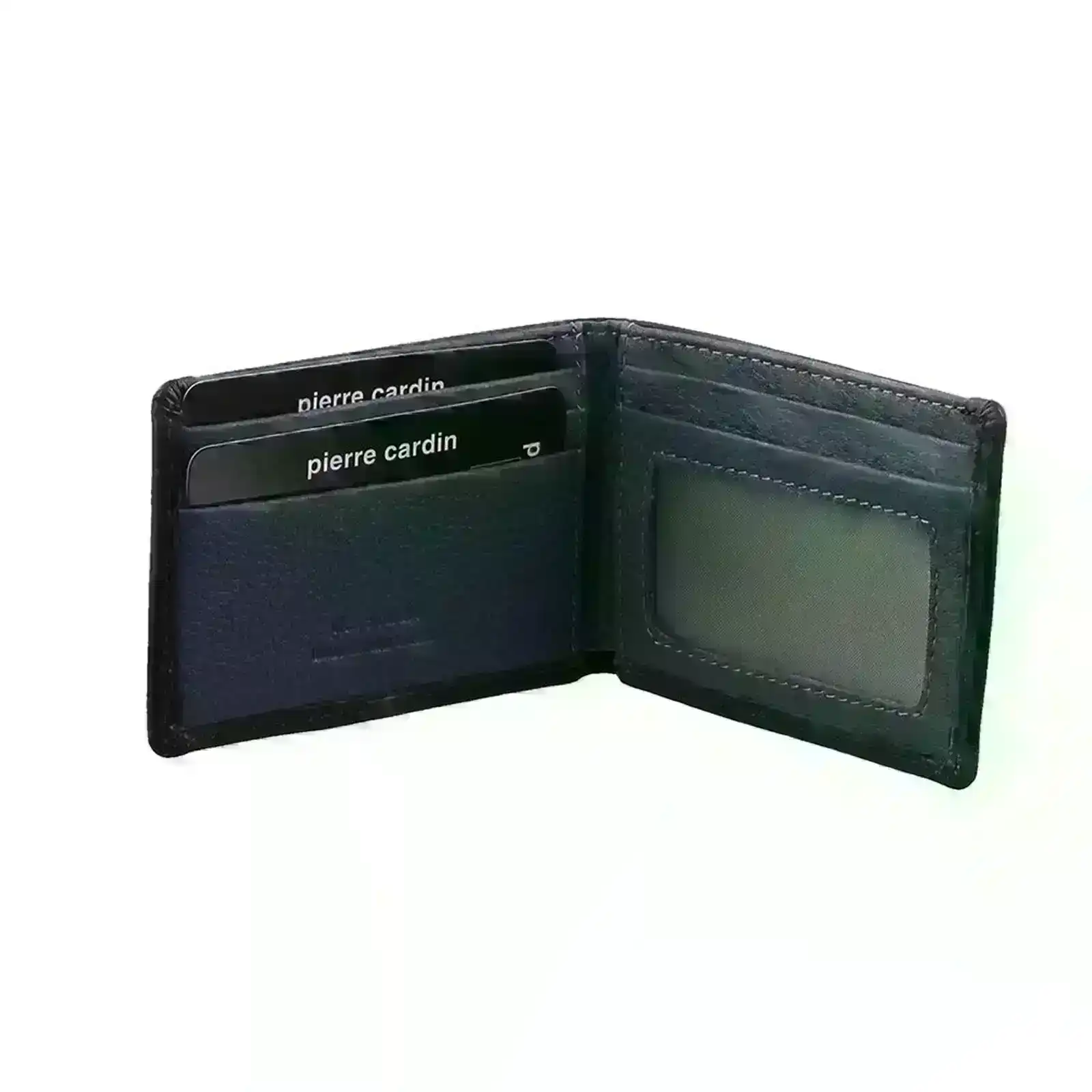 Pierre Cardin Mens Leather RFID Italian Two-Tone Wallet - Black/Navy