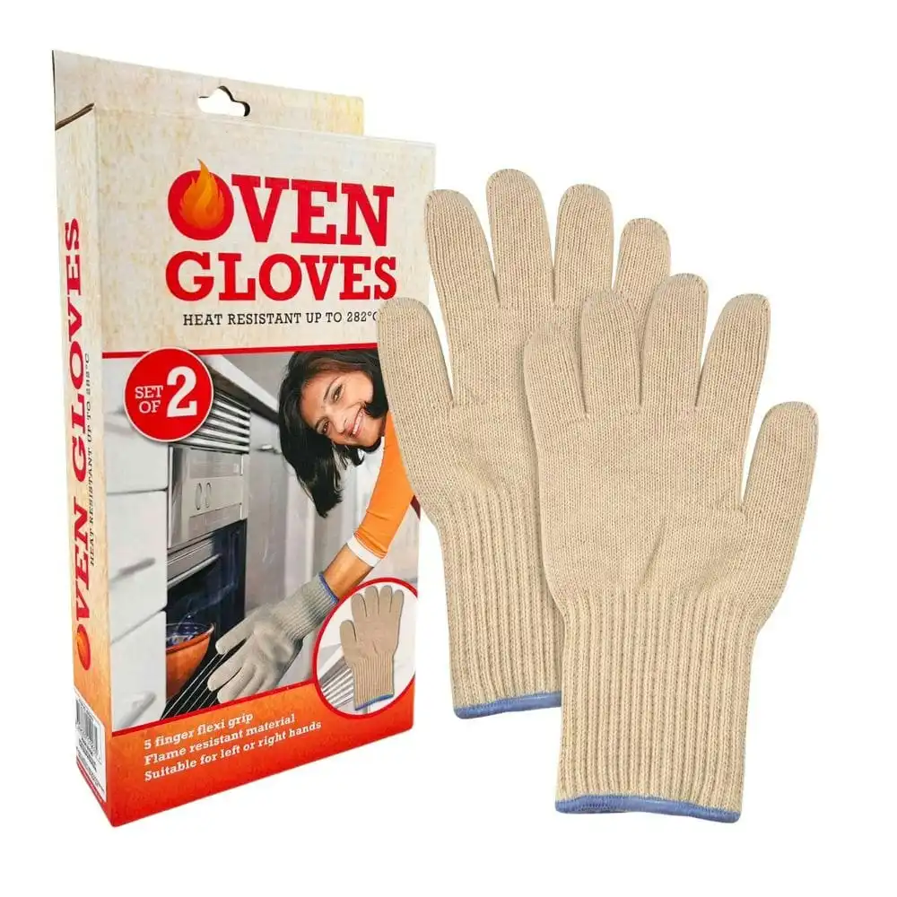 1 Pair Oven Mitt BBQ Grill Gloves Heat Resistant Kitchen Hot Cooking Surfaces