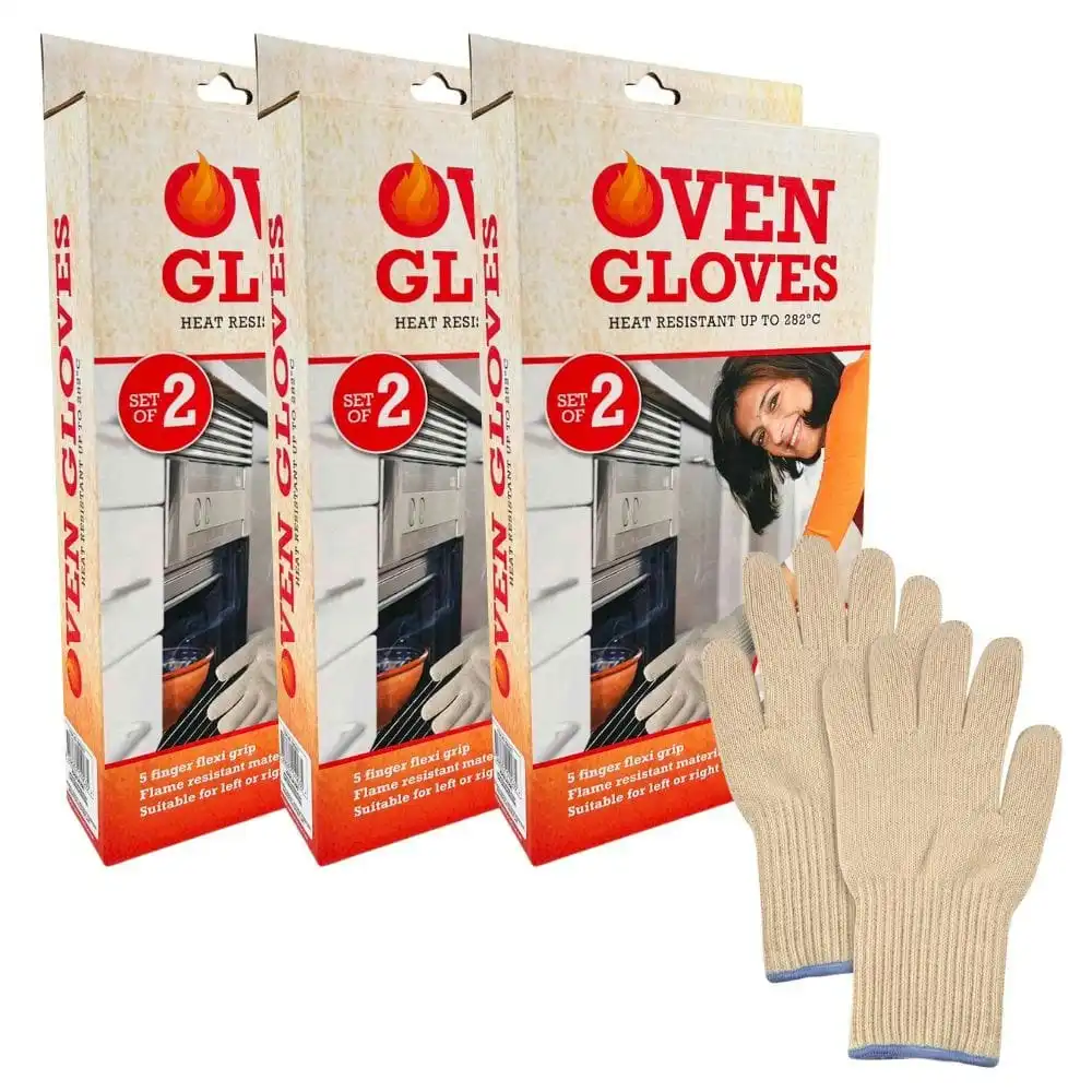 3 Pairs Oven Mitt BBQ Grill Gloves Heat Resistant Kitchen Hot Cooking Surfaces