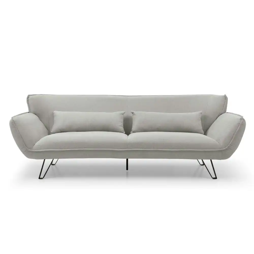 Designer Fabric Modern Luxury 3-Seater Sofa Lounge - White