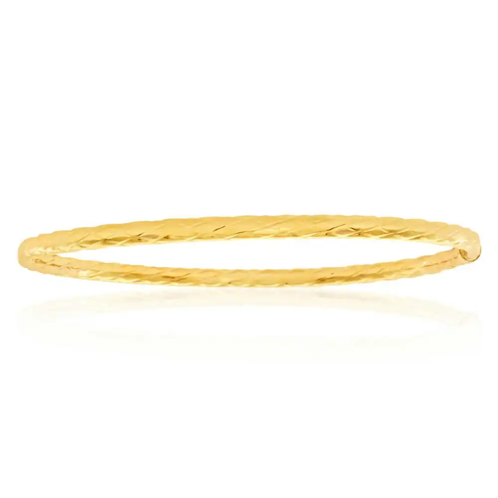 9ct Yellow Gold Silver Filled 67cm Bangle