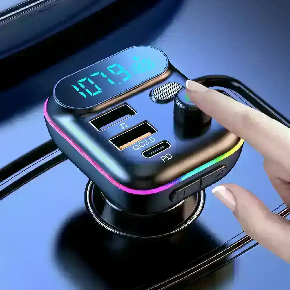 Car FM Transmitter Bluetooth Radio MP3 Player Music RGB Light Charger Kit USB