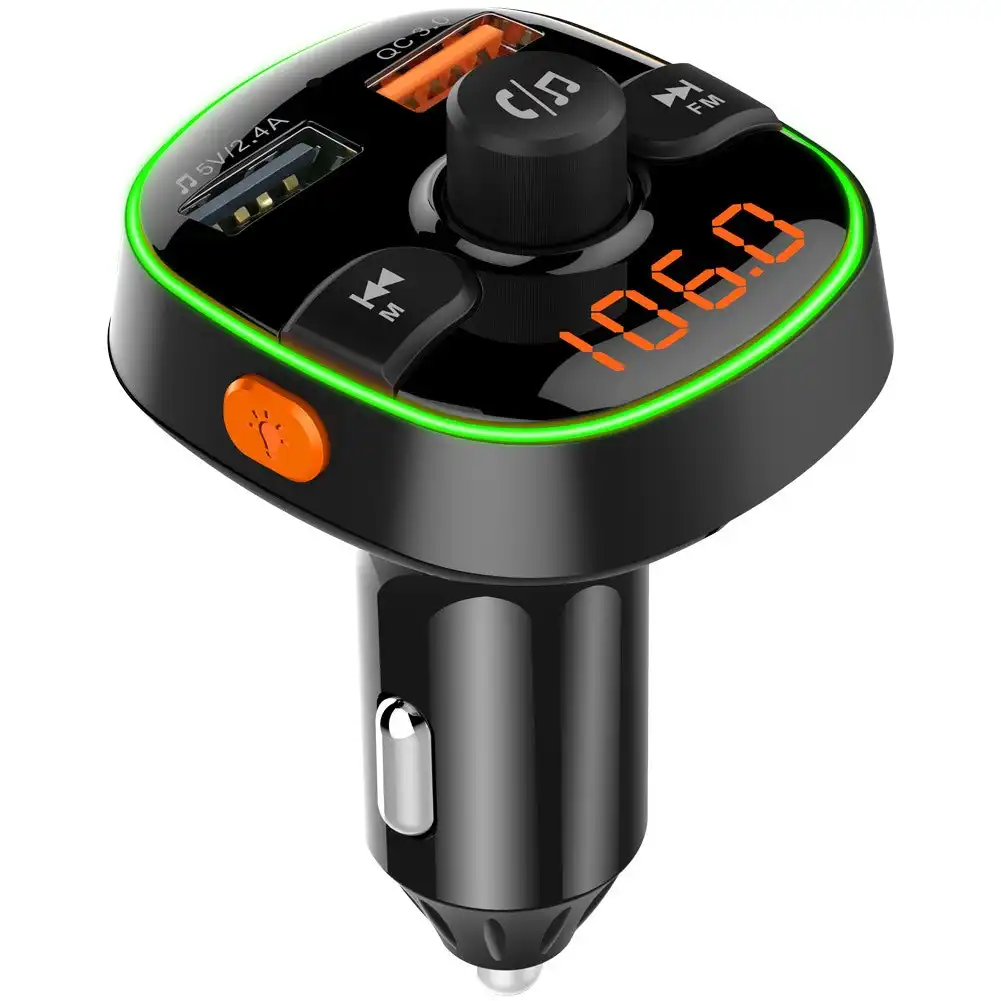 Dual USB  Bluetooth 5.0 FM Transmitter MP3 Player Car Kit