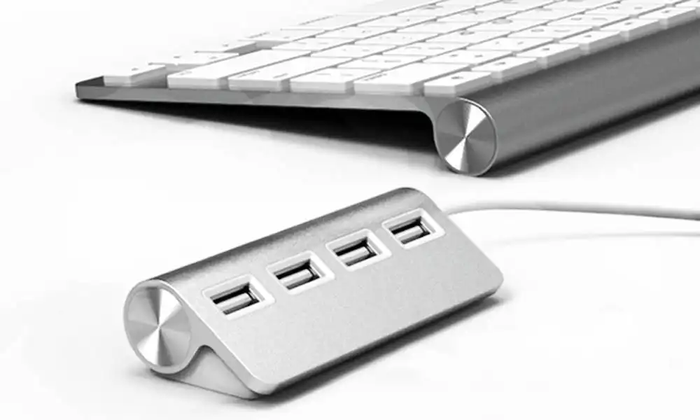 Two Pack Four-Port Aluminium USB Hub with a Shielded Cable