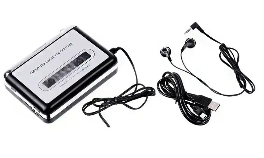 Retro Cassette to MP3 Converter-Black & Silver