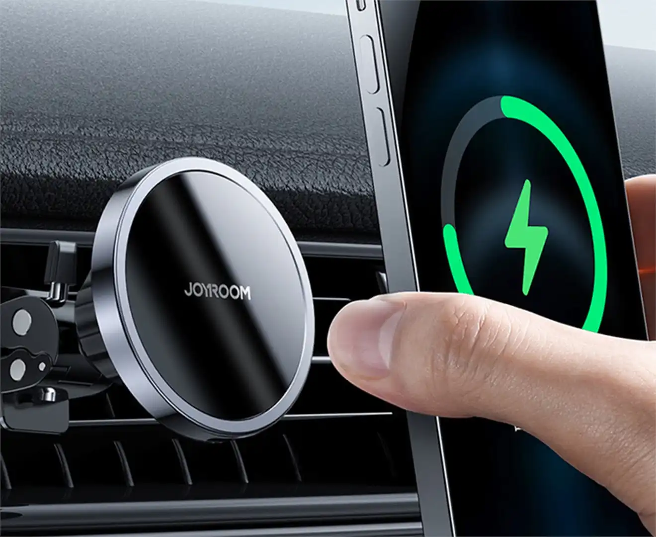 Joyroom 15W Qi Magnetic Wireless Car Charger Phone Holder for iPhone 12