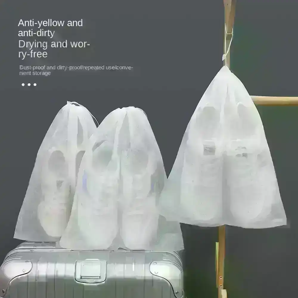 20Pcs Dustproof Shoe Covers Disposable Non-Woven Anti Yellow Shoe Bags