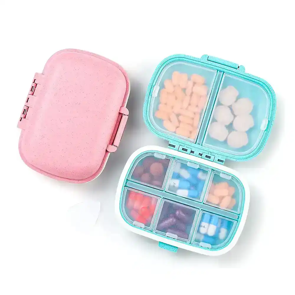 2Pcs Travel Pill Organizer Moisture Proof Pill Box Pocket Purse Daily Pill Case