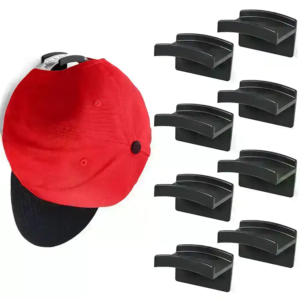 8 Pcs Hat Holder No Drilling Sticky Wall Hook Self Adhesive Baseball Hat Rack