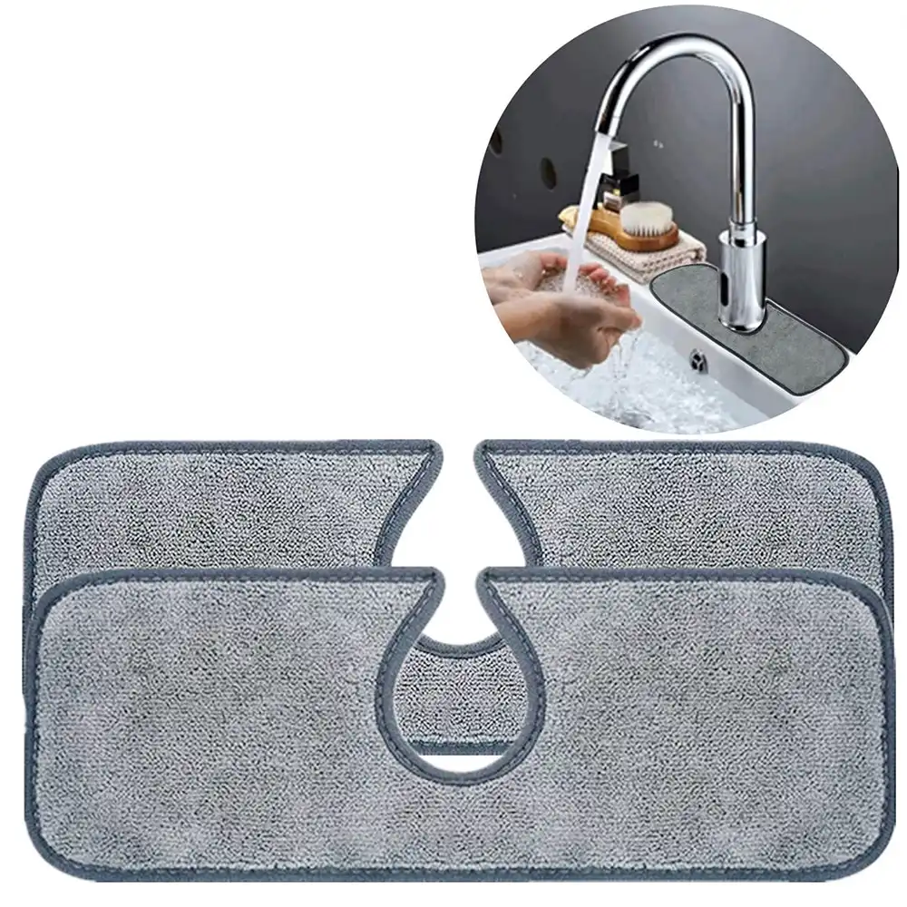 2pcs kitchen faucet absorbent pad kitchen bathroom countertop protection pad