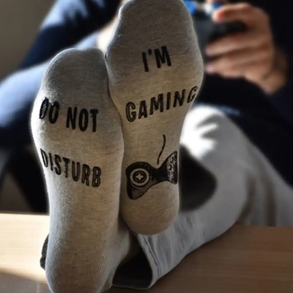 3 Pairs Do Not Disturb I'm Gaming Socks Novelty Cotton Funny Socks