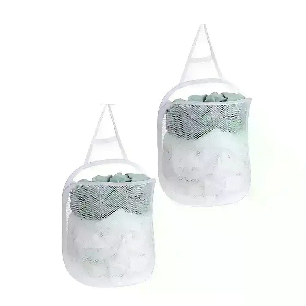 2 Pack Hanging Laundry Hamper Laundry Basket Collapsible Dirty Clothes Hamper