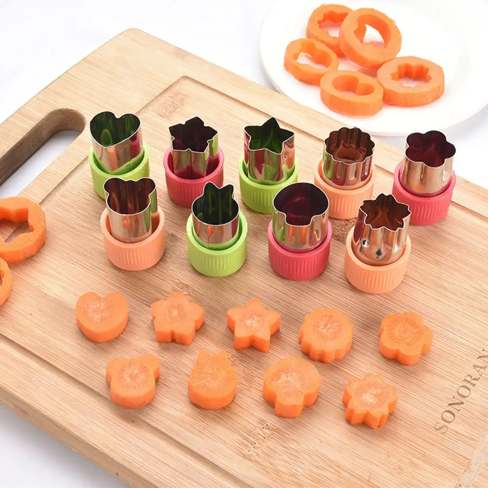 9Pcs Vegetable Cutter Sets Mini Fruit Cutters DIY Baking Mold For Biscuits