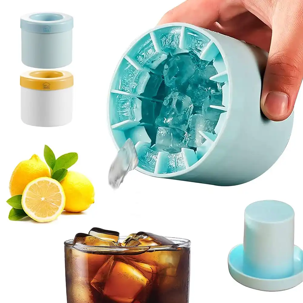 2 Pcs Silicone Ice Cube Maker Cup Ice Cubel Maker Mold Mini Ice Cube Tray