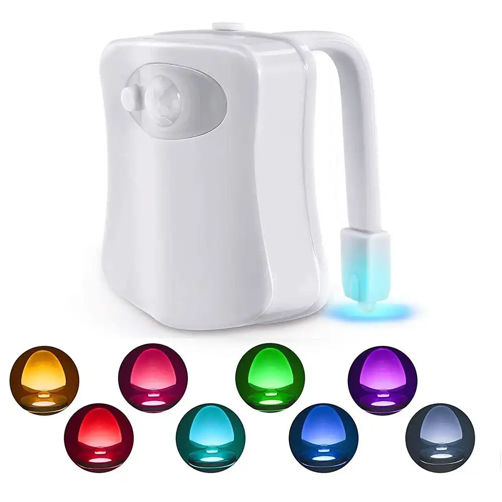 Toilet Light with Motion Sensor LED 8 Colors Changing Light Bathroom Night Light