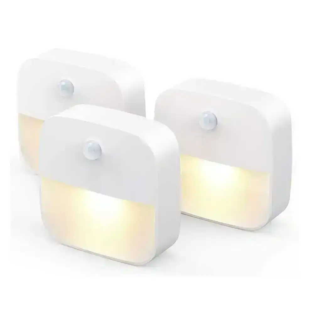 3 pack Battery-Powered LED Night Light Motion Sensor Light-Warm white