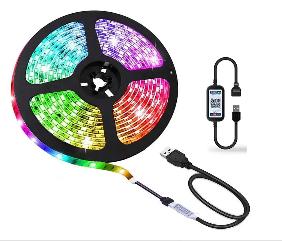 5M Smart RGB LED Strip Lights with App Control and Music Sync for Home,TV,Party