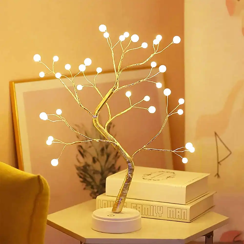 Tabletop Bonsai Tree Light DIY Artificial Pearl Tree Light