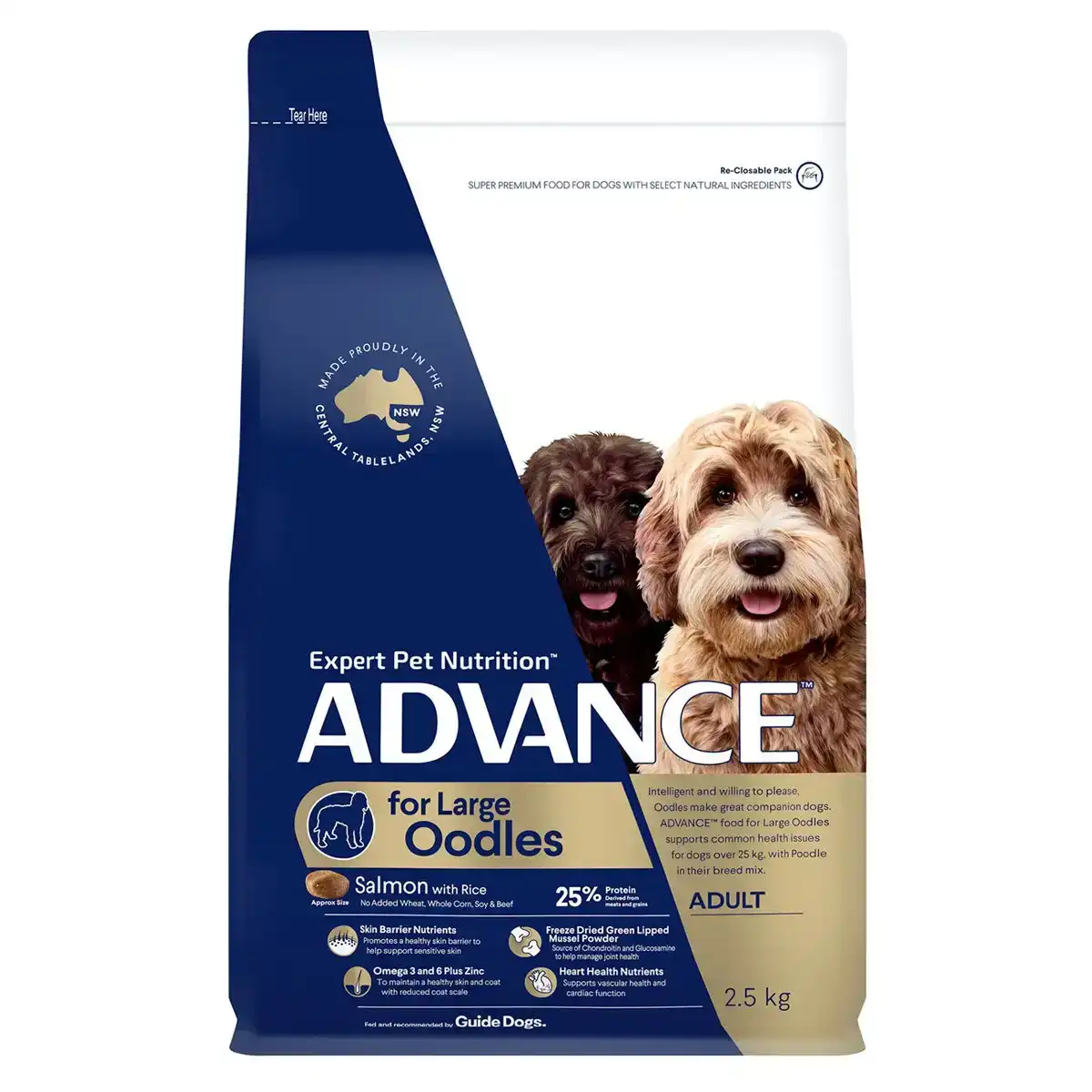 ADVANCE Adult Large Breed Oodles Salmon With Rice Dog Dry Food 2.5 Kg