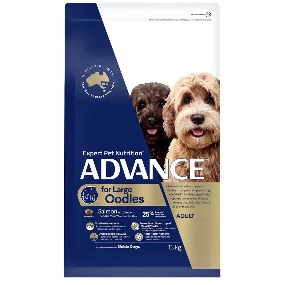 ADVANCE Adult Large Breed Oodles Salmon With Rice Dog Dry Food 13 Kg