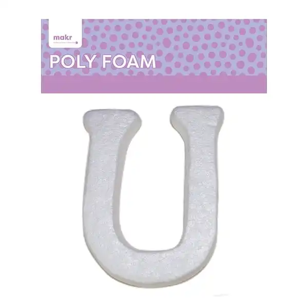 Makr Polyfoam, Uppercase U- 15cm White