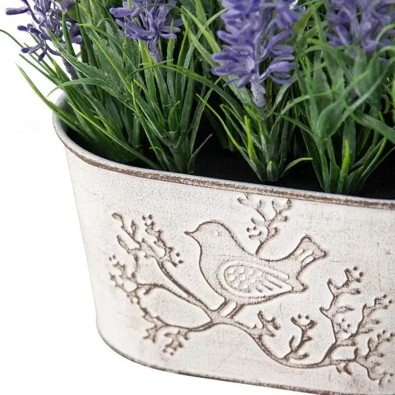 Willow & Silk Artificial French Lavender Oval Pot Plant