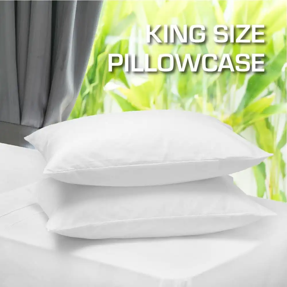 White Color Twin Pack King Size Pillowcase 55 x 95cm