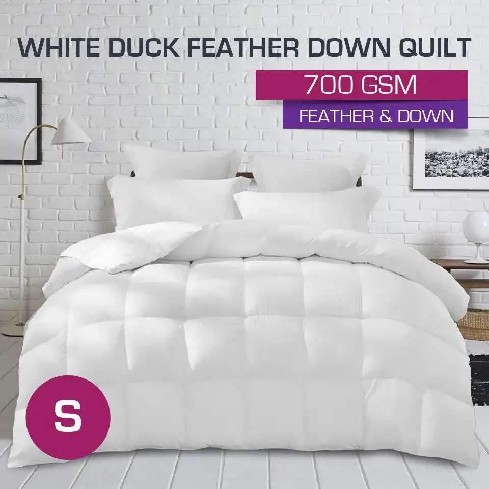 700GSM Ultra Warm White Duck Down Feather Quilt-Winter Weight