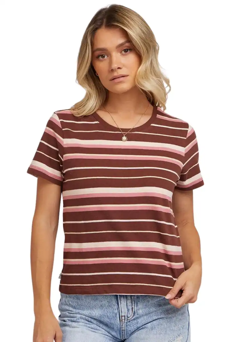 All About Eve | Womens Grace Stripe Tee (Pink)