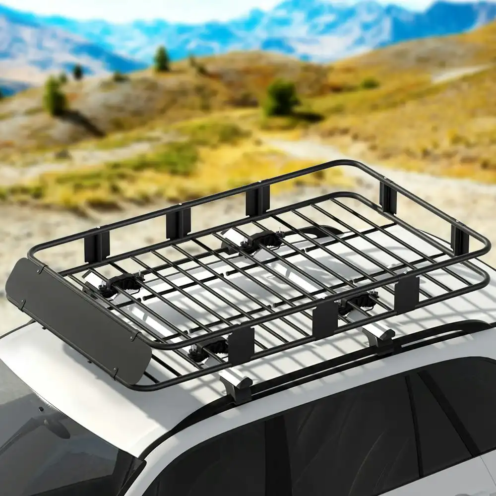 Giantz Universal Car Roof Rack Basket Luggage Vehicle Cargo Carrier 160cm Black